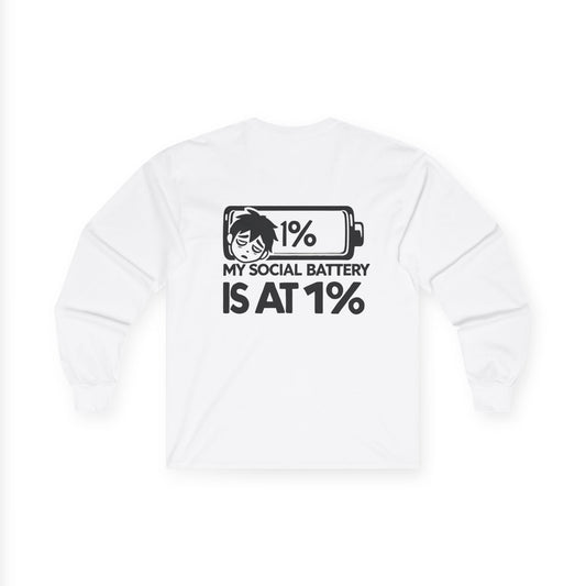 Long Sleeve Tee - Social Anxiety and Low Battery Design