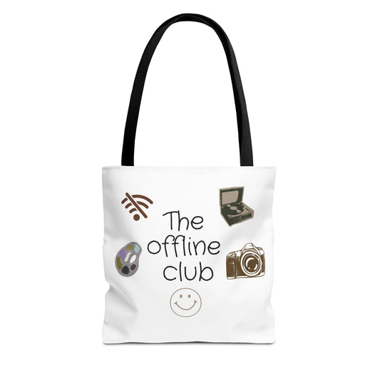 Tote Bag - Classic Clean Cozy Club Offline Introvert WiFi Design