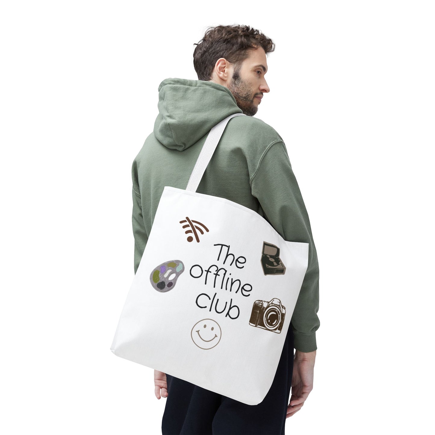 Tote Bag - Classic Clean Cozy Club Offline Introvert WiFi Design