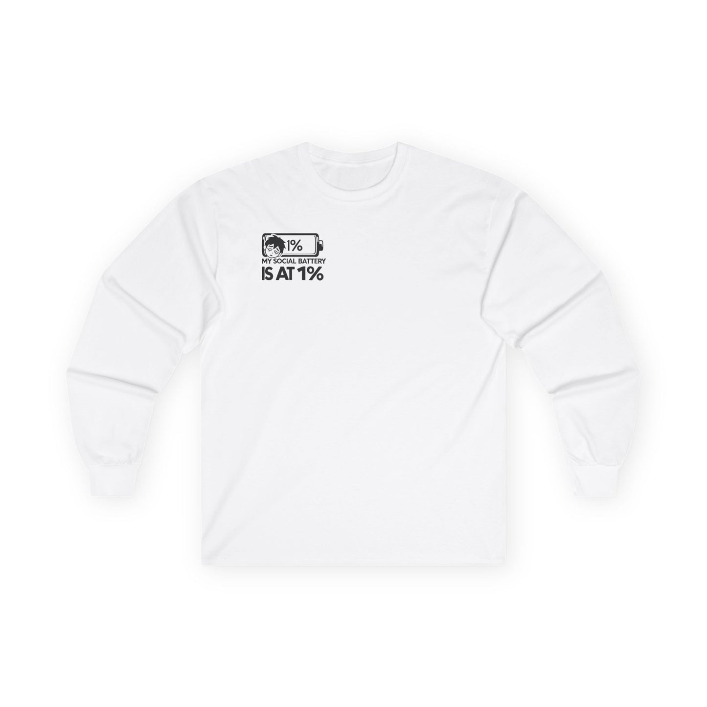 Long Sleeve Tee - Social Anxiety and Low Battery Design