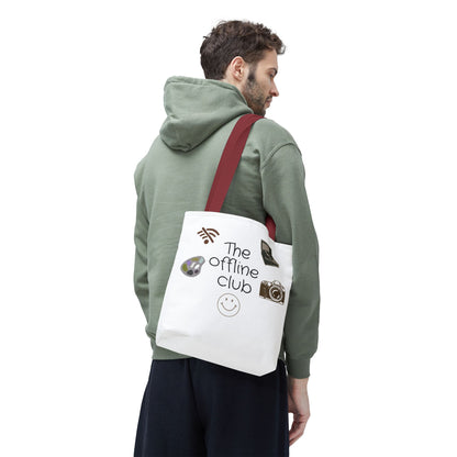 Tote Bag - Classic Clean Cozy Club Offline Introvert WiFi Design