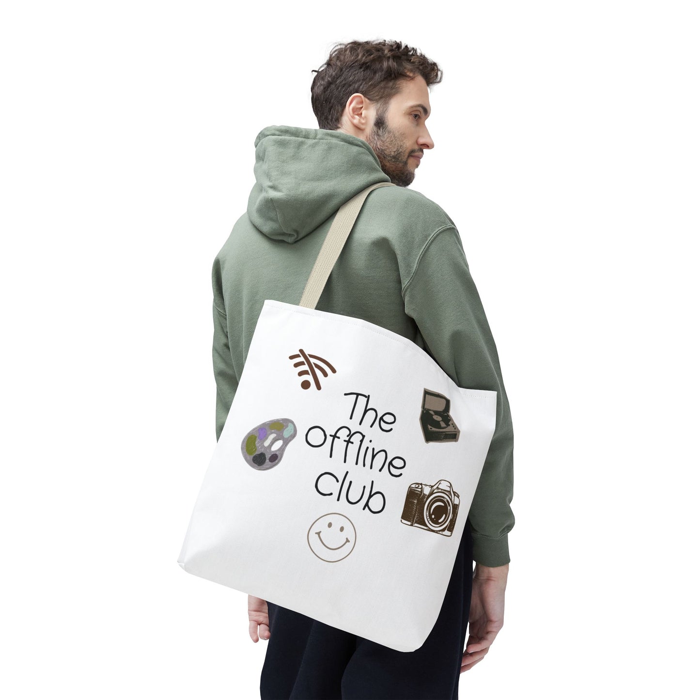 Tote Bag - Classic Clean Cozy Club Offline Introvert WiFi Design